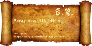 Benyuska Miklós névjegykártya