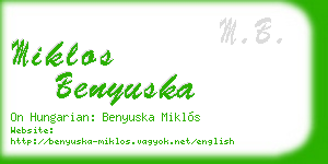 miklos benyuska business card